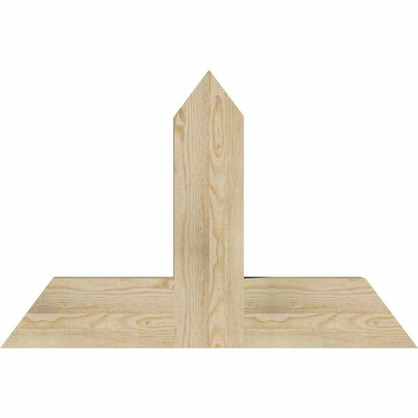 Ekena Millwork Portland Rough Sawn Timber Gable Bracket, Douglas Fir, 36"W x 24"H x 4"D x 6"F, 16/12 Pitch GBW036X24X0406POR00RDF - main